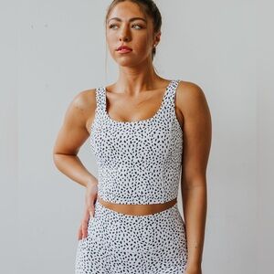 Astoria LUXE IGNITE Sports Crop - White Speckle Size L